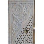 Jodhpuri Wooden Carved Storage Wardrobe Almirah - Image 3
