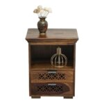 Sheesham Wood Bedside Table - Image 2