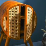 Antique Cane Bedside Table - Image 2