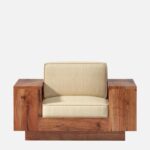 Mango Wood 1 Seater Sofa in Walnut Colour - Image 5