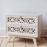 Handcarving Bedside Table 2 Drawer - Image 2