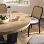 Handcrafted Wooden Round Dinning Table With 4 Chair - Image 2