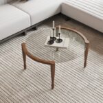 Handcrafted Natural Mango Wood With Mirror Design Coffee Table - Image 2