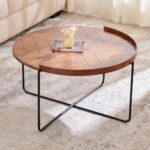 Handcrafted Round Solid Wood Coffee Table Furniture - Image 2
