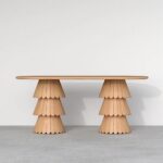 Antique 2 Steer Dinning Table - Image 3