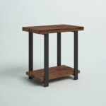 Modern Iron & Solid Wood End Table - Image 4