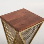 Handcrafted Wooden & Metal Design End Table - Image 4