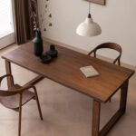Indian Dark Walnut Wood Dining Table, Solid Wood Walnut Table - Image 5