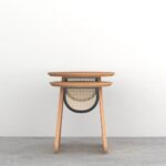2 Set Cane Modern Side Table - Image 2