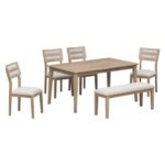 Jodhpuri Nature 6 Seater Dining Table Set – Solid Wood Dining Furniture for Modern Homes - Image 2