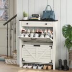 Shoe Rack Storage Cabinet with 2 Flip Drawers