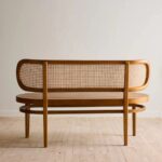 Wooden Cane Teak Rattan Bench - Image 5