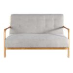 Wooden Artistic Velvet Square Arm Loveseat - Image 7