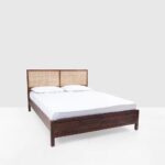 Handcrafted Wooden Headboard Bed Natural Finish - Image 2