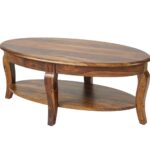 Falk Oval Coffee Table Teak Finish - Image 3