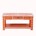 Wooden Wooden Handpainted Coffee Table - Image 2