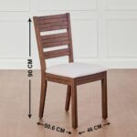 Wooden Artisitic 4-Seater Dining Set with Chairs and Bench - Brown - Image 3