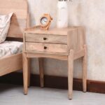 Handcrafted Modern 2 Drawer Design Bedside Table - Image 2