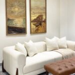 Wooden Artistic Faux Leather Bench - Image 3