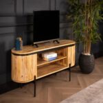 Handcrafted Wooden Tv Cabinet – Natural Finish - Image 2