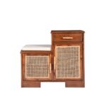 Handcrafted Cane Double Door Cabinet - Image 2
