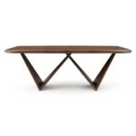 Wooden Artistic V Shape Brown - Natural Dinning Table - Image 2