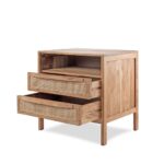 Wooden Rattan Bedside Table - Image 4
