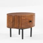 Solid Mango Wood Modern Drawer End Table - Image 2