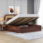 Wooden Artistic Brown Nomad Mango Wood Box With Storage - Image 2