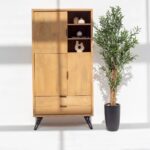 Wooden Cabinet with Mini Display Shelves