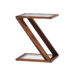 Wooden Handcrafted Unique Z- End Table - Image 2