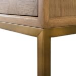 Indian Console Hallway Table Oak & Gold Brown - Image 4
