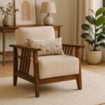 Mango Wood  1 Seater Sofa In Provincial Finish - Image 3