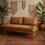 Wooden 2 Seater Sofa - Image 2