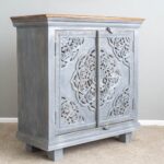 Wooden Curved  2 Door Natural Finish Sideboard Furniture - Image 2