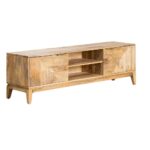 Handcrafted Wooden Tv Cabinet – Natural Finish - Image 2