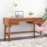 Wooden Artistic Solid Mango Wood Study Table With Drawers