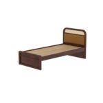 Wooden Artistic Handcrafted Rattan Single Bed - Image 4