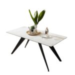 Elegant White-Look Table & Pink Chairs - 6 Seater Ceramic Dining Set - Image 2