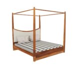 Wooden Artistic Handcrafted Poster Bed - Image 4