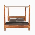 Wooden Artistic Handcrafted Poster Bed - Image 3