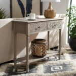 Modern Curved Mango Wood Console Table - Image 2