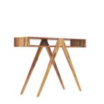 Antique Design Console Table Natural Finish & Cross Legs - Image 5