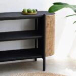 Wooden Cane TV Console Table - Image 2
