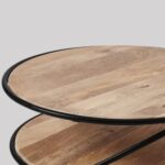 Handcrafted Solid Wooden Round Coffee Table - Image 2