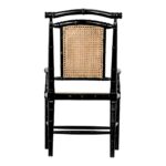 Handcrafted Wooden Cane Black Chair - Image 7