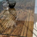 Railway Wood with Glass Top Dining Table - Image 8