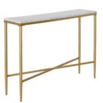 Modern Iron & White Marble Console Table - Image 3