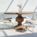 Giselle Wood Dining Table with Hourglass Leg - Image 2