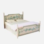Jaipuri Hand Painted Solid Wood Bed - Image 2
